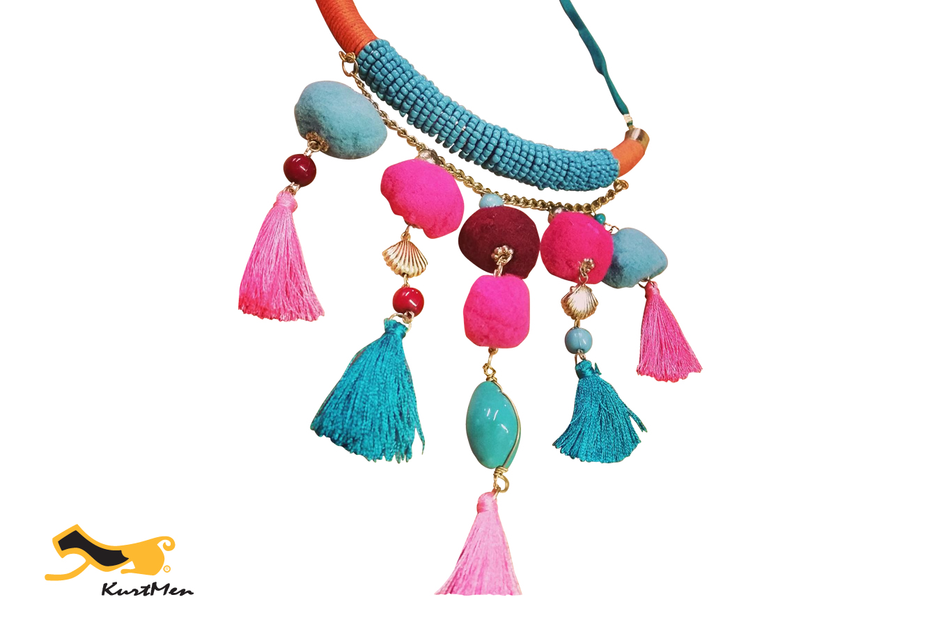 Bluepink Tassle Necklace