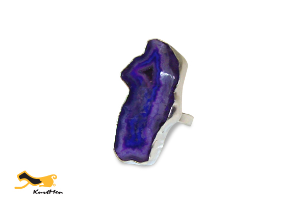 Geo Amethyst Ring Adjustable