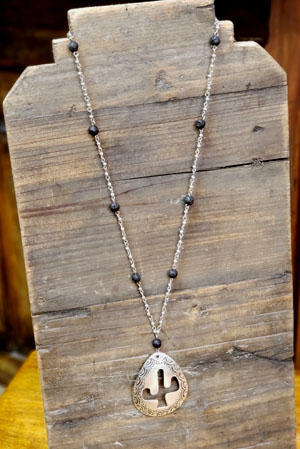 Cactus Open Necklace Volcano Rock